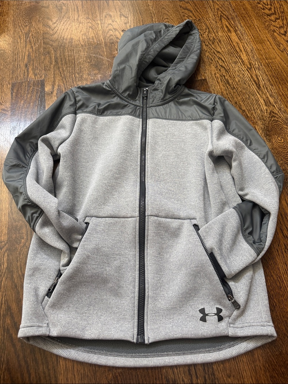 Under Armour Men’s Light Gray and Dark Gray Full-Zip Hooded Jacket